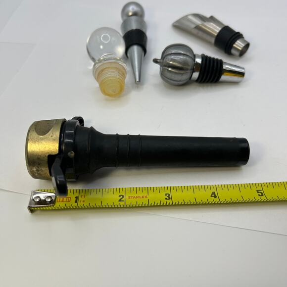 Lot of 5 Bottle Stoppers Glass Pumpkin Spout Stainless As Pictured Glass Stopper - Picture 7 of 7